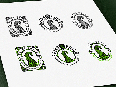 Spiky Tails badge branding illustration lettering mock music production typography
