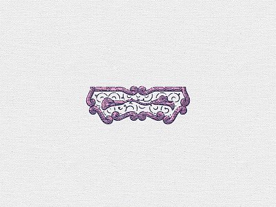 Flower Cartouche border cartouche flower graphic illustration keyline ornamental pink shading vintage