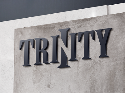 'Trinity' logo logo negative space serif typography