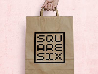 'Square Six' shop logo clothes logo pixel shop square