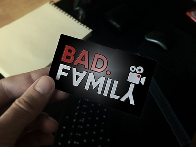 'Bad.Family' production logo bold business card camera crew logo movie production video