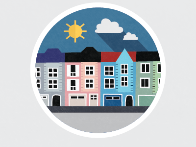 My first dribbble. My first flat city. city flat cities houses san francisco