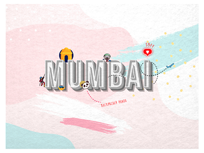 Mumbai typography illustration