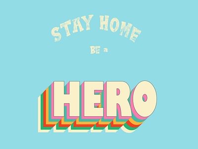 Stay Home design flat illustration typography vector