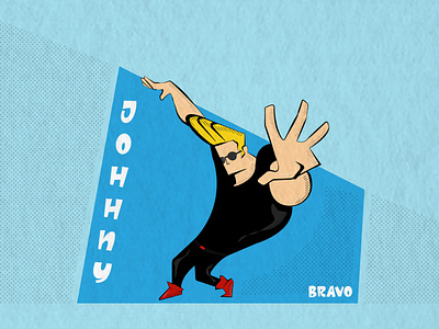 Johnny Bravo design flat illustration vector