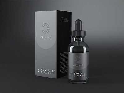 CellFit in Black branding cosmetics logo packaging