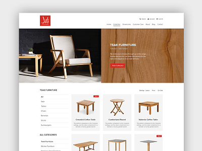 Jati Furniture Website - Category Page australia ecommerce furniture melbourne ui ux web design