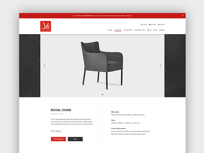Jati Furniture Website - Product Page australia ecommerce furniture melbourne ui ux web design