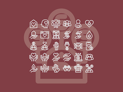 charity and donation icons set charity donation help icon icon set icons iconset money ui ux
