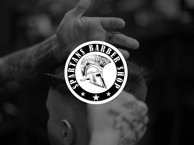 Barber Shop Logo badge logo barber shop logo black and white logo circular logo logo vintage logo
