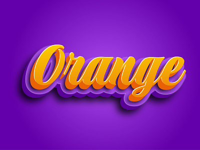 3D Editable Orange Vector Text Effect 3d editable text editable text effect editable vector text effect orange text purple text