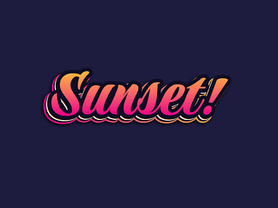 3D Editable Vector Text Effect 3d text editable text effect editable vector text effect sunset