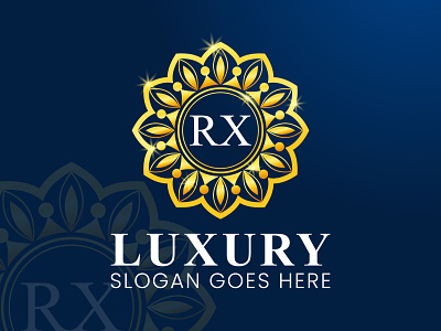 Luxury Gold Logo Design fashion logo glowing logo gold logo golden logo logo design luxury logo design rx logo design