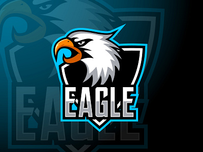 Eagle Mascot Gaming Logo bird logo blue logo eagle logo esports logo gaming logo logo design mascot logo vector logo