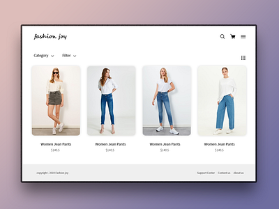 Fashion joy - 2020 ui and ux desing adobe xd design fashion shop store ui ui design ux web design