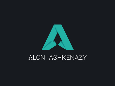 Alon Logo arrow brand green icon identity logo paper shaddow