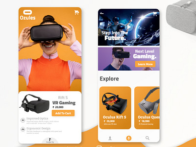 VR Gadget app 3dgraphics adobexd aesthetic app design app interface bold font colors dark ui designers git hub figmadesign gaming gaming app interfacedesign ui ux vr vray