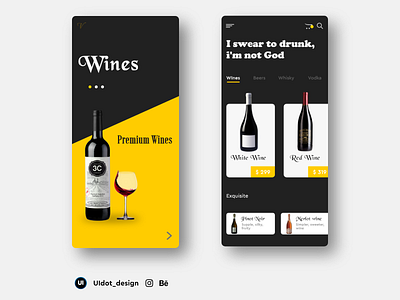 Liquor Delivery App Concept adobexd aesthetic alcohol branding app designer branding designthinking home delivery interfacedesign minimalistic package design ui ux