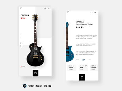 Musical Instrument Store aesthetic app designer dark ui design designthinking guitar illustration interfacedesign music app ui ux