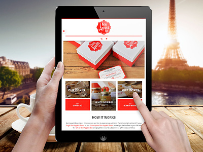 Bon Appétit Box Website branding french red ui ux web design woocommerce wordpress