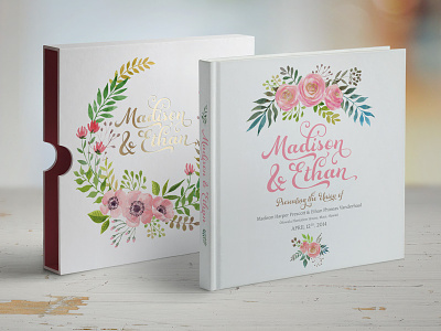 Branded Photo Book album book fancy floral gold foil graphic design illustration packaging photography pink pretty wedding