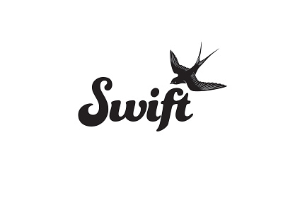 Swift Logo bird black branding logo script swift