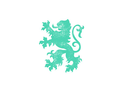 Grungy Heraldic Lion grunge heraldry insignia lion logo shield turquoise