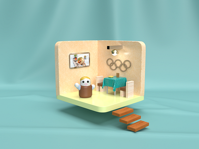 Olympics Cafe 2020 3d 4d character design dribbble hello illustration invite life nice people shot vector