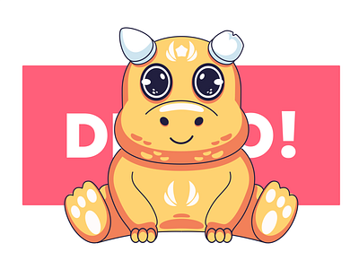 Cute dino charater design