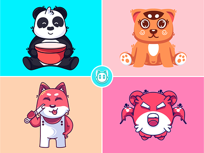 set cute animals cute clean premium set 3d animation apps branding cat design graphic design illustration kawaii logo mascot mesir motion graphics nft kawaii panda rgypt typography ui vector zoo