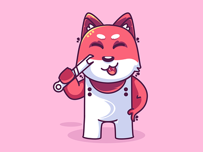 cute fox animals design