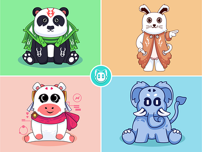 cute animals vector kawaii design person