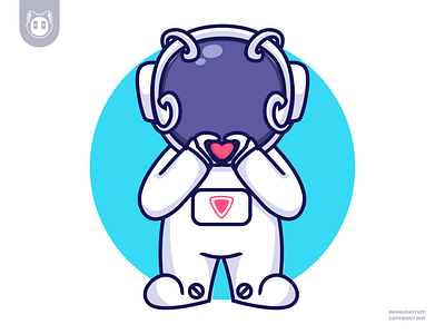 Astronaut with love animation apps branding design illustration logo typography ui ux vector