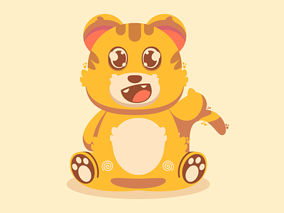 cute tiger mascot animation apps branding design illustration logo tiger typography ui ux vector zoo