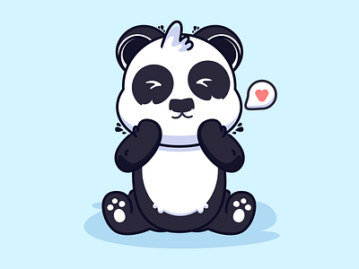 cute panda loving animation apps branding design illustration logo typography ui ux vector