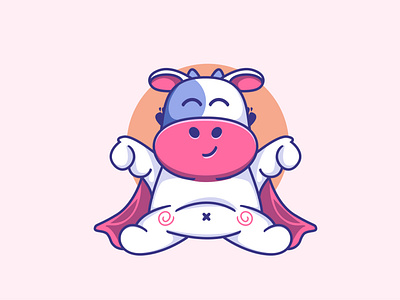 cute cow cartoon animation apps branding design graphic design illustration logo ui ux vector