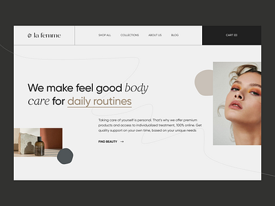 La Femme Beauty Care Shop Concept beauty body care design fashion logo store typography ui ux web web design