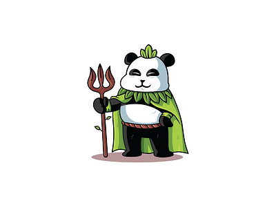 naturevibr logo clean cute design green illustration illustrator mascot design minimalist panda pandaearth vector