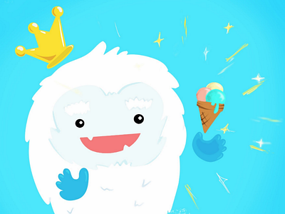ice cream Yeti creature cute digital ice cream illustration ipad kawaii kids magic procreate yeti