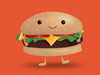 Don Hamburguesa 🍔 digital digital art hamburger illustration kawaii