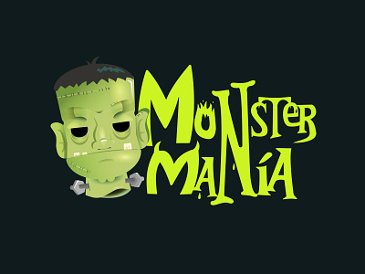 Monstermanía - logo brand frankenstein halloween logo logodesign mask monster spooky vector