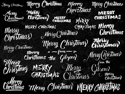 Merry Christmas Lettering brush brush lettering card family hand lettering holiday lettering merry christmas pen script tombow