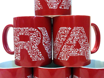 RVA Holiday Mug christmas collage holiday icons line mug rva rvanews vector