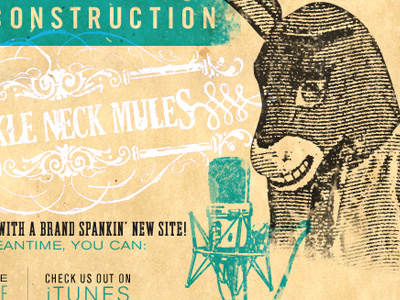 Mules Under Construction Site band country interactive mule music rock site texture web woodcut