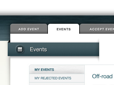 UI Detail banner interactive menu navigation tabs ui web