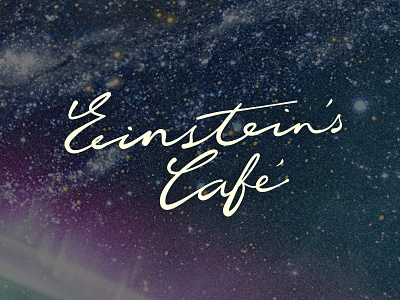 Einstein's Café Logo branding calligraphy einstein environmental handwriting logo poster script signature window