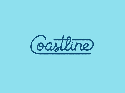Coastline Lettering branding brush coastline custom hand lettering logo monoline script water wave