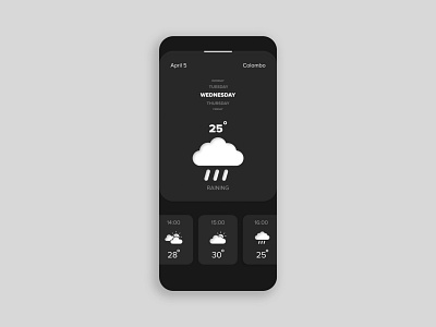 Weather App UI dailyui dailyui037 dailyuichallenge design designer minimal ui uiux userinterface ux weatherui