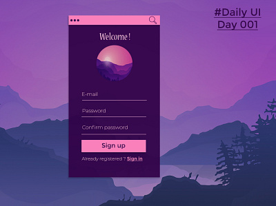 Daily UI 001 app design ui web