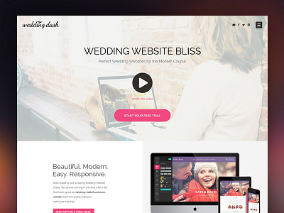 Wedding Dash flat design online website builder wedding wedding template weddingdash